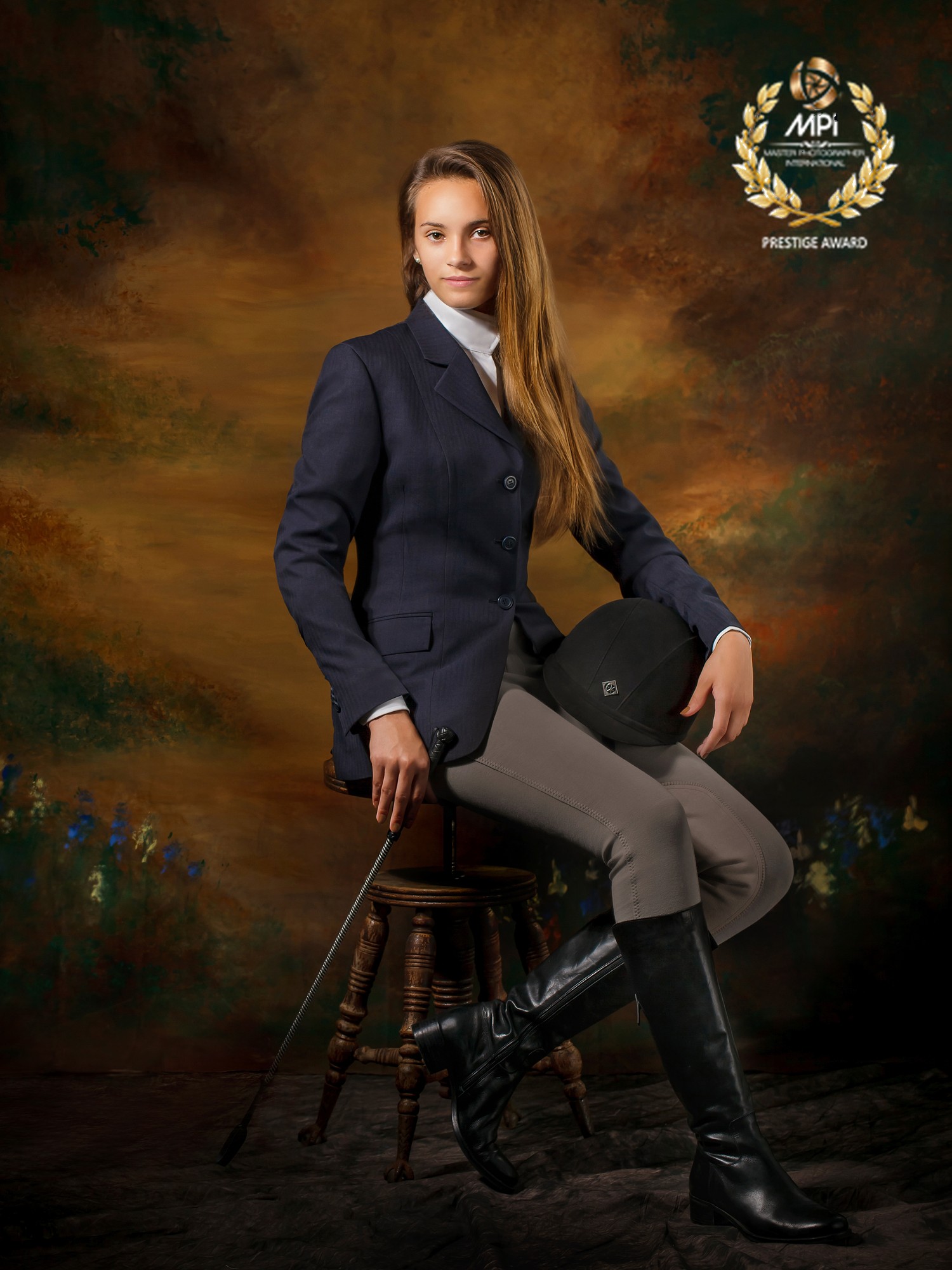 Fine art portrait of an equestrian, by Udi Edni