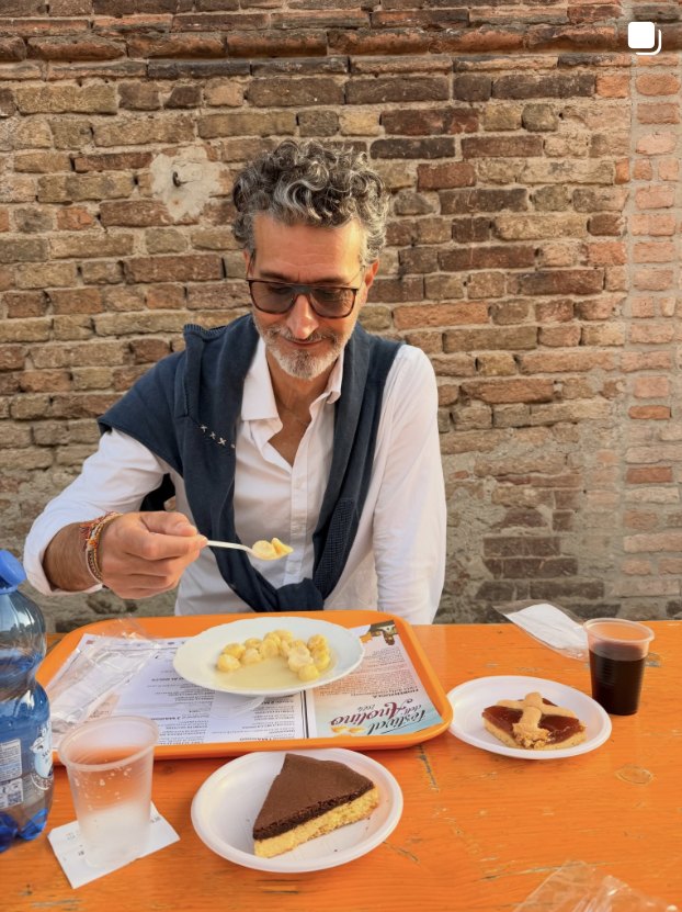 Udi at a festival lunch in Italy